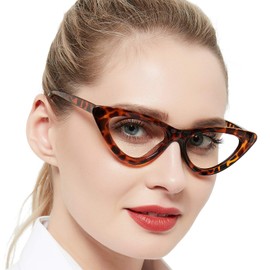 WEMOOTANTS Cat Eye Blue Light Blocking Reading Glasses Women Filter UV Computer Readers 100 150 200 250 300 350 (Brown Leopard,0)