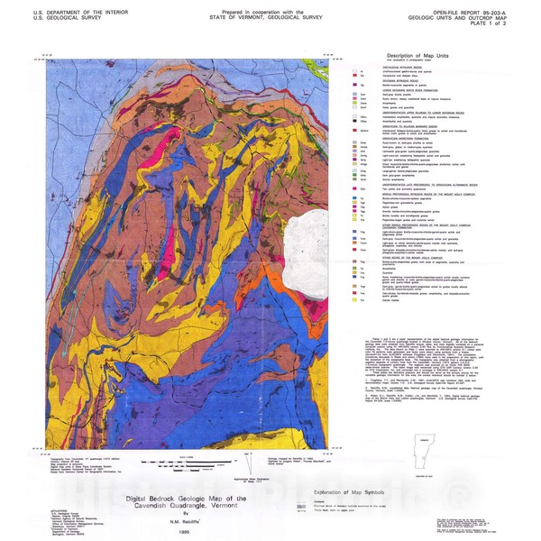 Historic Pictoric Map : Digital Bedrock geologic map of The