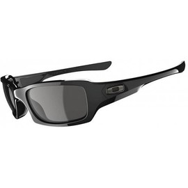 Oakley Men's OO9238 Fives Squared Rectangular Sunglasses, Polished Black/Grey, 54 mm