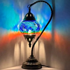 Coool Turkish Moroccan Mosaic Colorful Table Bedside Desk Lamp Light Bulb Included
