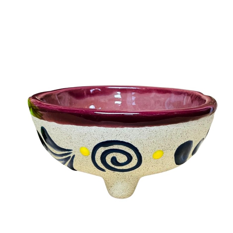 Set of 4 Multicolor Medium Molcajete Barro - Mexican Kitchen