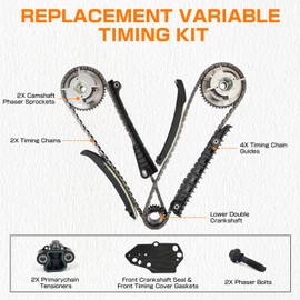 5.4L Timing Chain Kit Cam Phaser Camshaft Drive Phaser Repair Kit Compatible With Ford Expedition F-150 F-250 F-350 Super Duty Lincoln Mark LT Navigator 3V 24 Valve 2004-2013 Replace 3R2Z-6A257-DA