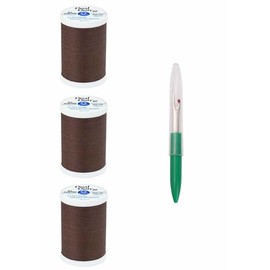 Coats & Clark Sewing Thread Dual Duty XP General Purpose Poly Thread 250 Yards (3-Pack) Chocolate S910-8950-3P with Seam Ripper