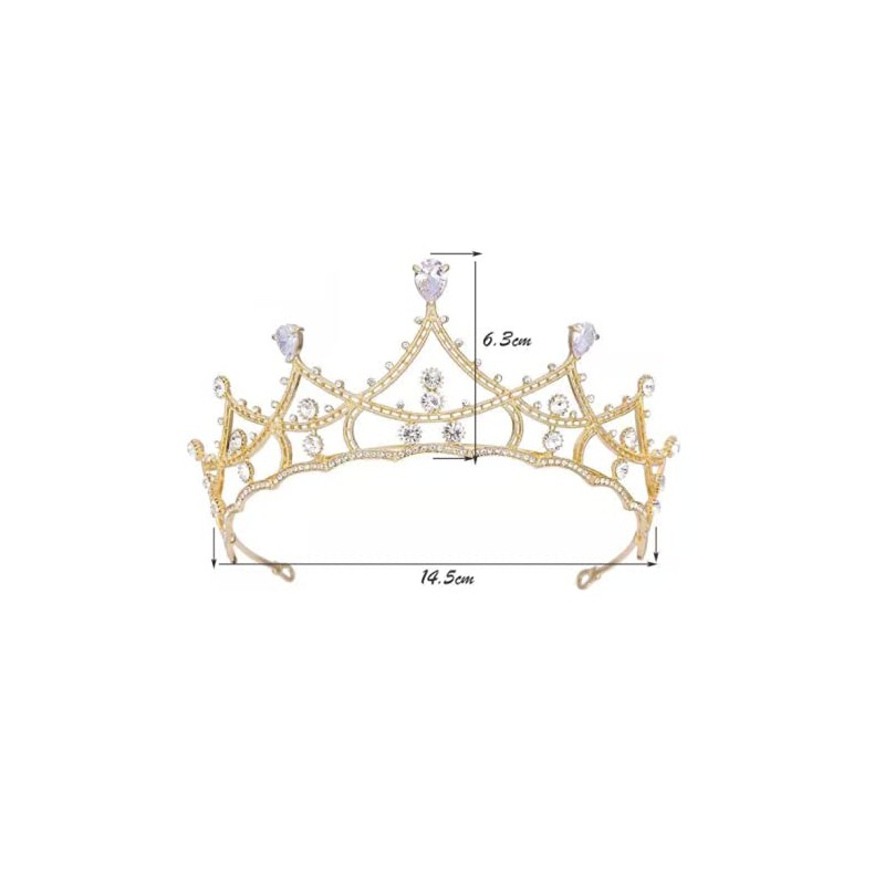 YOVEKAT Princess Crown Head Tiara Wedding Princess Princess Tiara (Silver)