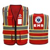 AYKRM 4xl 5xl EMS RED safety Vest BIG AND TALL
