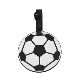 Soccer Luggage Tags for Suitcases Name Labels Cute Soccer Labels Bag Tags for Backpacks Baggage Tag for Air Travel PVC Name ID Label Sports Ball Luggage Tag Travel Accessories for Women Men