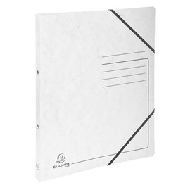 Exacompta 542556E Ring Binder with Elastic Band Made of extra strong Colorspan cardboard, 2 ring mechanism, DIN A4, filing height 14 mm, grey, ring binder