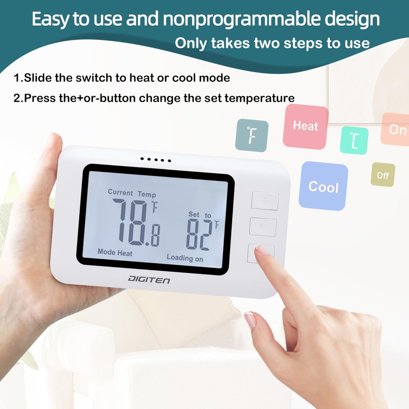 DIGITEN Wireless Thermostat WTC100 Pro Temperature Controller for Cooling &