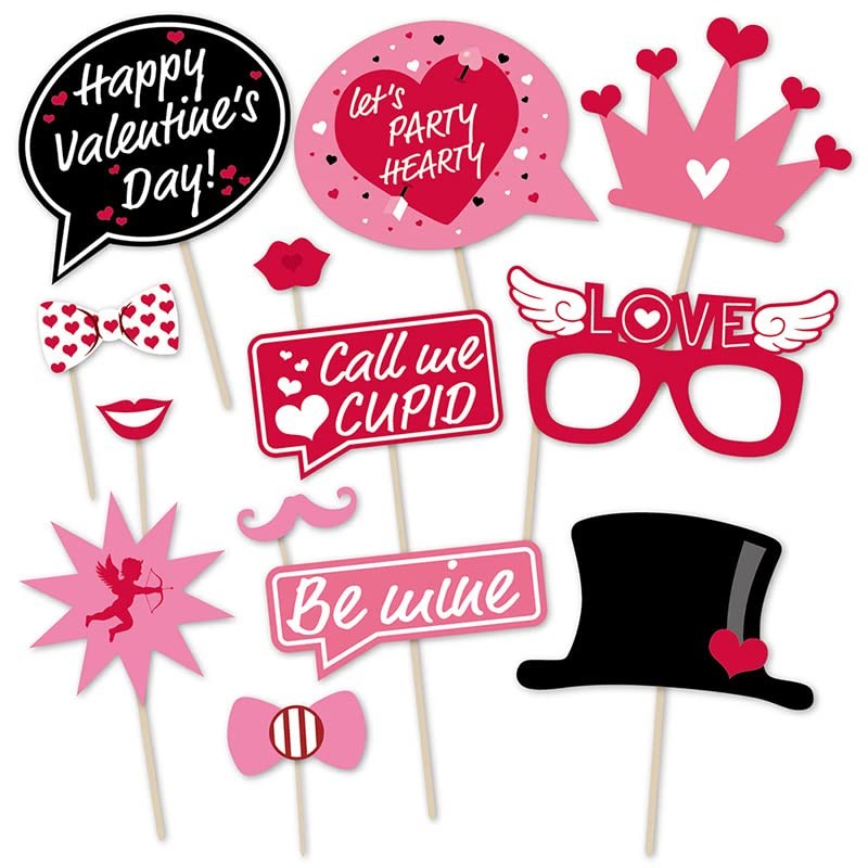 Valentine's Day Photo Booth Props Happy Lovers Selfie Photobooth Props,