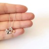 Sterling Silver Tiny Bee Charm with Honey Drop Necklace, 18"