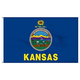 Super Tough Kansas 3ft x 5ft Spun Heavy Duty Polyester Flag