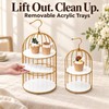 Gold Bird Cage Cupcake Stand Set, 2-Piece 3-Tier and 2-Tier
