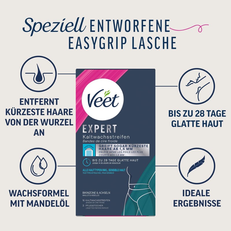 Veet Expert Cold Wax Strips Bikini Zone & Armpits -