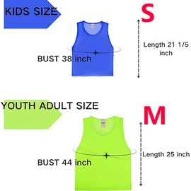imflyker 12 Pinnies Scrimmage Vests Team Practice Jersey for Kids Youth Teen Adult Lightweight (US, Alpha, Medium, Regular, 6 Dark Blue + 6 red)