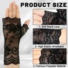 eboozone Women's Short Lace Gloves Fingerless Floral Sunblock Black Lace