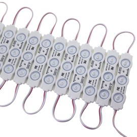 REXTiN Super Bright 100pcs 110V 2835 3 LED Module Storefront Lights Blue 250LM Per Module Waterproof Decorative Light for Letter Sign Advertising Signs with Tape Adhesive Backside (Blue)