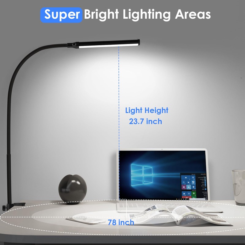 ShineTech LED Desk lamp with Clamp, 5000K Daylight White 11