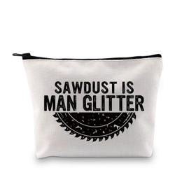 Woodworker Toiletry Pouches Sarcastic Quotes Gift Sawdust is Man Glitter Cosmetic Bag Carpenter Gift