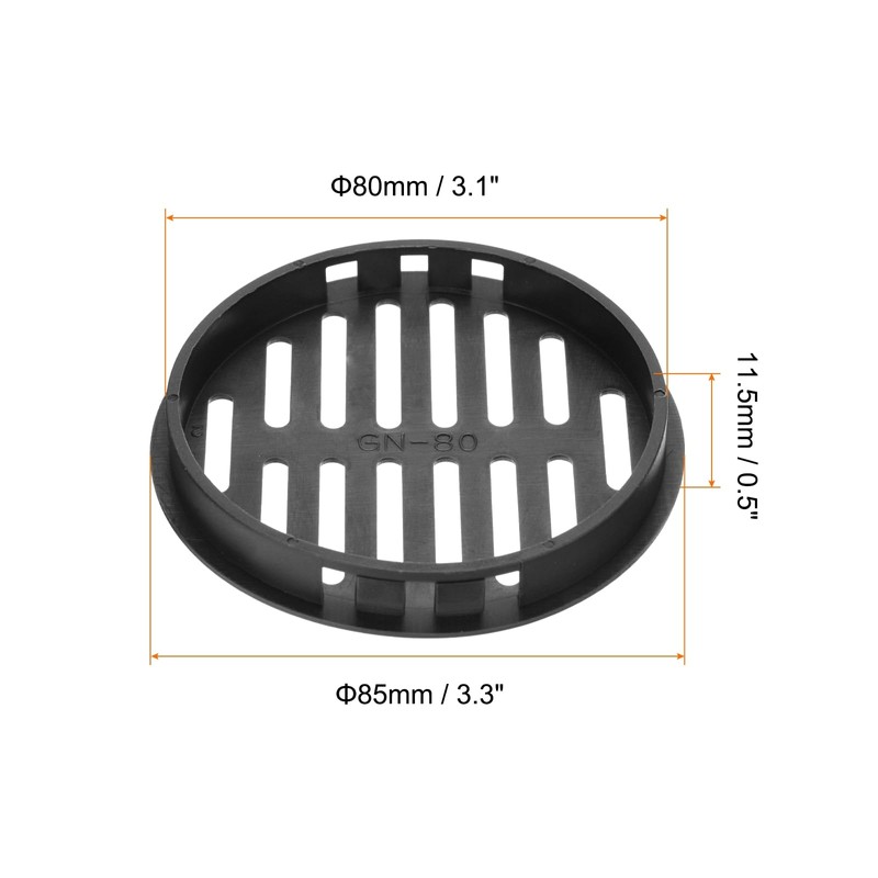 sourcing map 10Pcs 80mm/3.1in Air Vents Circular Soffit Vents, Black