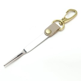 Green Fork with Carabiner, Golf Fork, Stainless Steel, Genuine Leather Belt, Brass, Convenient to Carry, Golf Accessories, Present, Gift, Father's Day, Respect for the Aged Day (Crete)