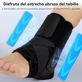 Tobillera Delgada Y Ajustada, Unisex, Con Diseño De Cordones Rápidos Y Dos Almohadillas Automoldeantes Para Estabilidad Del Tobillo, Adecuada Para Correr, Deportes Y Otras Actividades (Negro - Talla L (Tobillo: 33-35 cm))