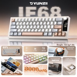YUNZII IF68 Wireless Mechanical Keyboard (Beige,Candy Switch)