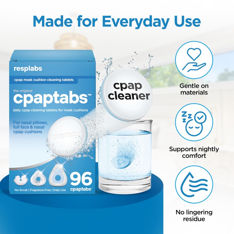 resplabs CPAP Cleaning Tablets, 96 Pack - Effervescent Cleaner for