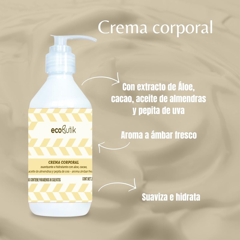 Crema humectante, Shampoo capilar y Shampoo para manos y cuerpo,