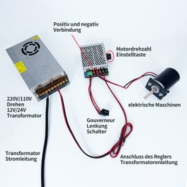 Mini Electric Motor 12V/24V Permanent Magnet DC Motor High Speed Low Noise for DIY Generator Ideal for CW/CCW 3500/7000RPM