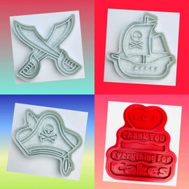Set of 3 Pirate Themed Cookie Cutters