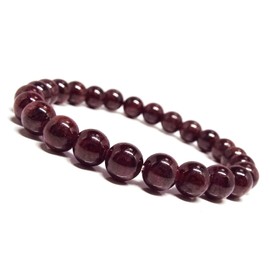 [SION] Natural Stone Bracelet, Garnet, Pomegranite, Approx. 0.3 inches (8 mm), Ball Size (± 0.02 inches (0.5 mm)