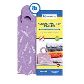 Protecticure High-quality clothes moth traps - 8 moth traps for the wardrobe with pheromomes - non-toxic and odourless to combat all clothes moths - 16 weeks effectiveness per trap