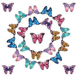COGCHARGER 24 Pcs Alloy Butterfly Pendants Enamel Butterfly Charms Pendant Printed Alloy Pendants Light Gold for Jewelry Making Crafts