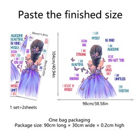 iMagitek Butterfly Girl Wall Decals, Colorful Butterflies with Motivational Lettering Quotes Wall Stickers for Girls Baby Nursery Bedroom Playroom