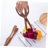 Ipetboom Wooden Kitchen Serving Tongs Scald Scissor Style Bread Clips