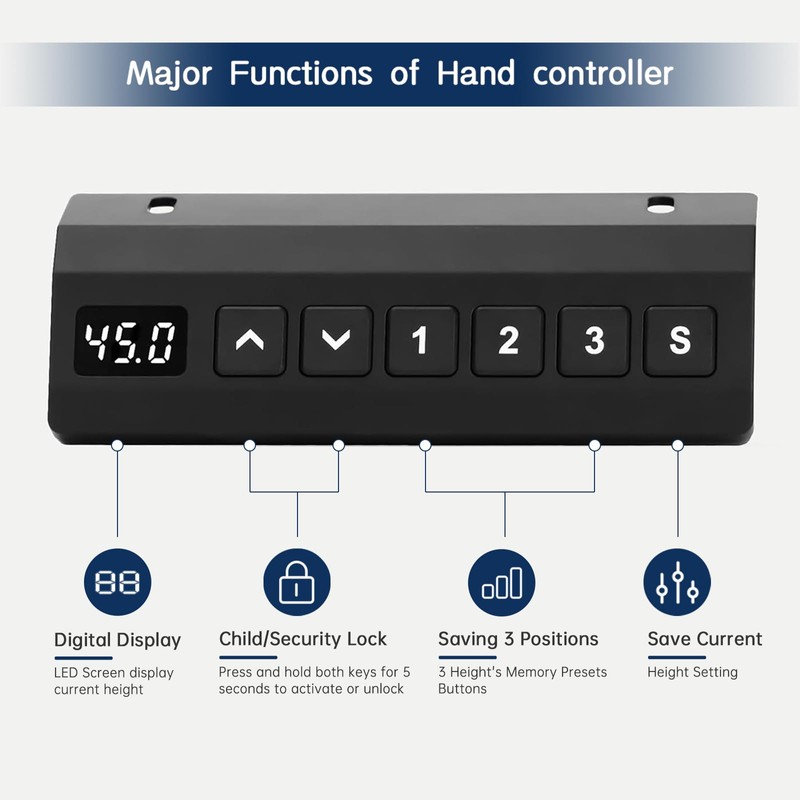 Dual Motor Standing Desk Frame, Electric Adjustable Legs, Workstation Desk