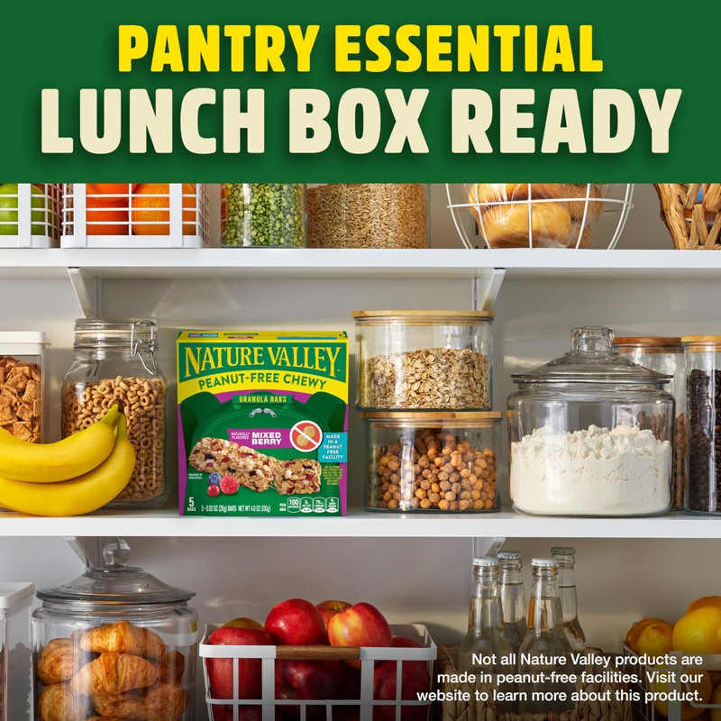 Nature Valley Peanut-Free Chewy Granola Bars, Mixed Berry, Made in