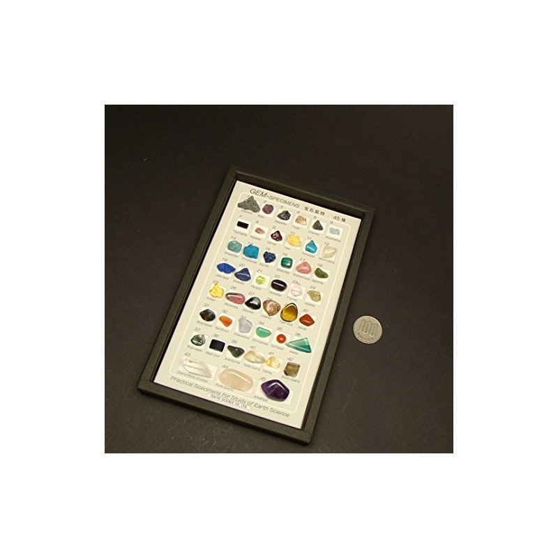Gemstone 45 Gem Minerals with Loupe 45 Types, Instructions Included