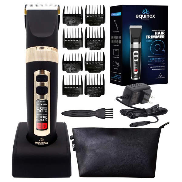 Equinox International, Beard Trimmer for Men - Hair Trimmer - Professional Electric Shaver with Men's Grooming Kit - Rechargeable, Cordless Clipper for Face and Body -Waterproof - Includes 8 Guards