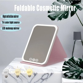 shinefuture Travel Makeup Mirror with Lights, Portable Small Beauty LED Vanity Mirror