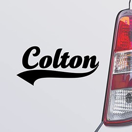 Custom Brother - Colton Name Black Color Car Laptop Wall Bumper Decal Sticker, DesU92