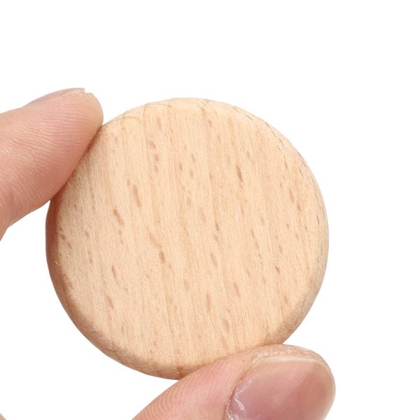 Zerodis. 50pcs Wooden Blank Slices Wood Ring Cutting Wood Pieces Natural Wood Slicing Disc DIY Decoration Accessories Diameter 1.5 inches (3.8 cm)