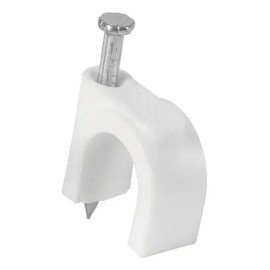 Bolsa Con 20 Grapas Blancas De 10 Mm Para Cable Redondo