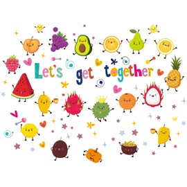 Condessacity Wall Stickers Kids Fruit Party Wall Stickers Cartoon Fruit Wall Stickers Kitchen Dining Room Waterproof Wall Sticker Decoration