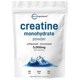 Micro Ingredients Micronized Creatine Monohydrate Powder - Unflavored:_1 KG