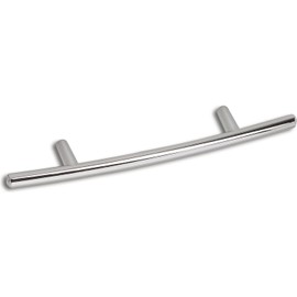 OBF Grimme Basic Menorca 72 3870 29 Drawer Handle Curved Diameter 8 mm Width 120 mm Furniture Handle ZN Chrome-Plated Polished Silver Hole Spacing 64 mm