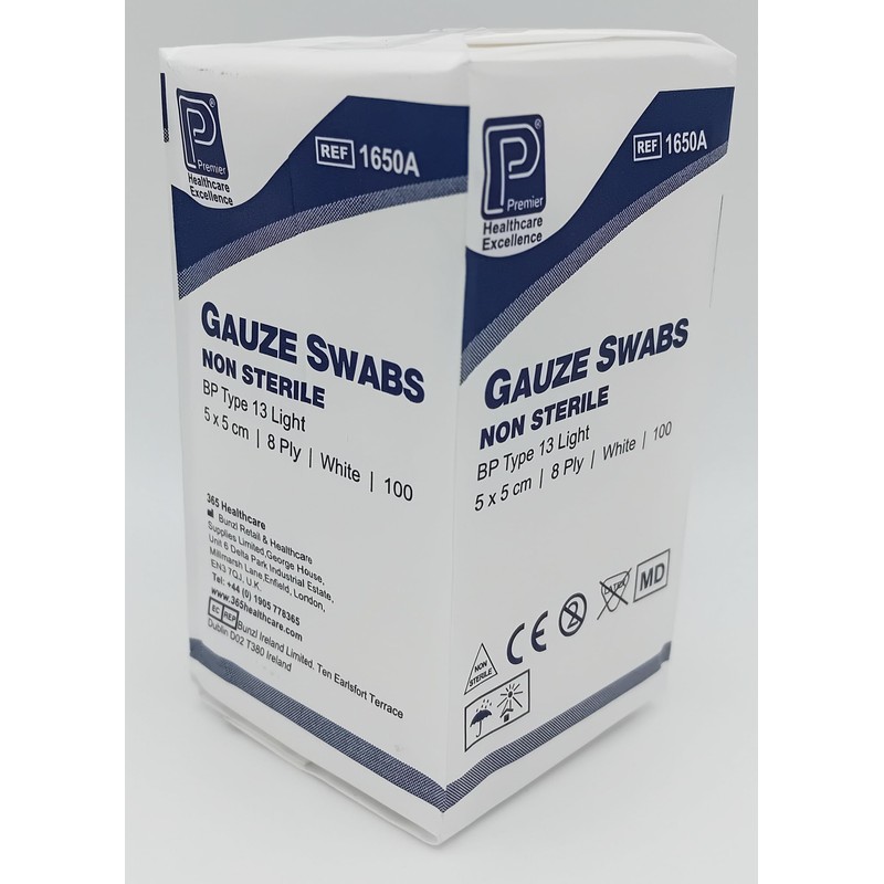 Non-Sterile Gauze Swabs 8 Ply - 5cm x 5cm -