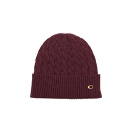 Coach Men's Cable Beanie, Oxblood