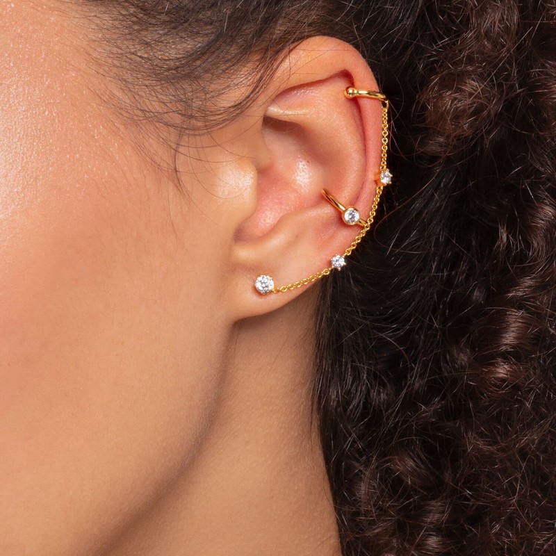 Thomas Sabo Single Ear Cuff White Stone 925 Sterling Silver