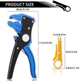 Vista Quick Stripper - 2 in 1 Automatic Wire Stripper and Cutter for Electronic and Automotive Repair, Eagle Nose Pliers (Blue 1PCS)
